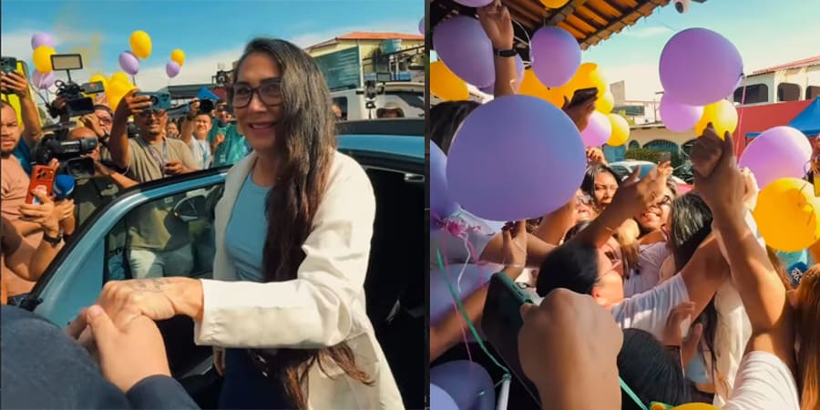 Cleusimar promove uma celebração contagiante no Belle Femme com Lili no palco, acompanhada de fogos, faixas e um poderoso paredão de som
