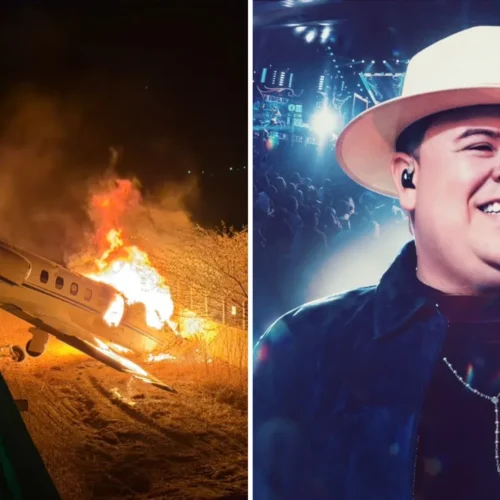 Jato com cantor Rey Vaqueiro a bordo sai da pista e pega fogo durante pouso no RN