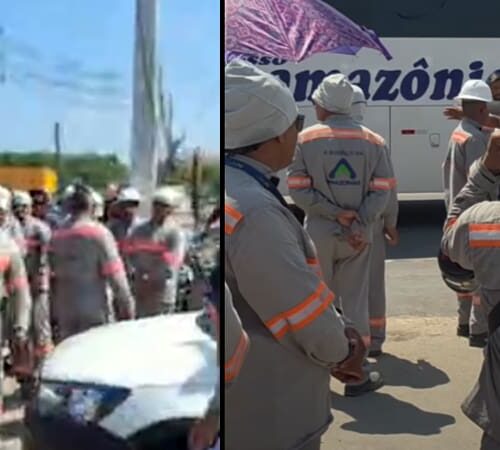 Eletricistas da Âmbar em Manaus cobram salário digno, plano de saúde e fim da jornada até 22h